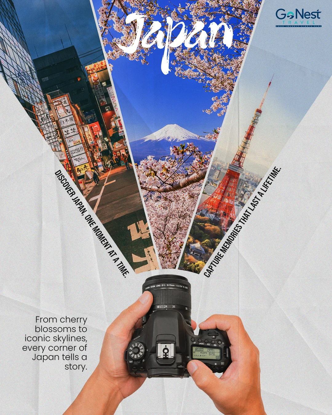 Travel social media creative for Japan
